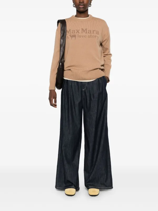 ＜BUONO＞ 'S Max Mara ワイドフィットデニムパンツ ブオーノ] ワイド フィット デニム パンツ, ultramarine