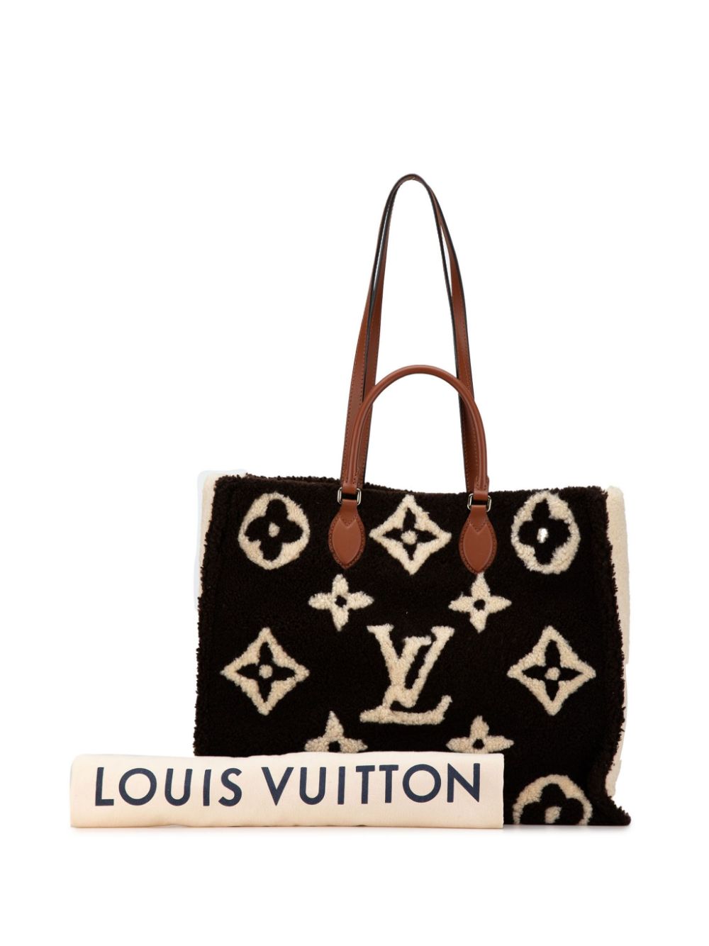 Louis Vuitton Pre-Owned 2019 Monogram Giant Shearling Teddy Onthego GM tote bag - Zwart