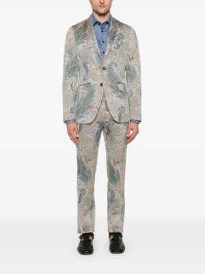 ［美品］エトロ　ペイズリーベルベット　　テーラードパンツ ETRO ペイズリー ベルベットパンツ | ブラック | FARFETCH JP