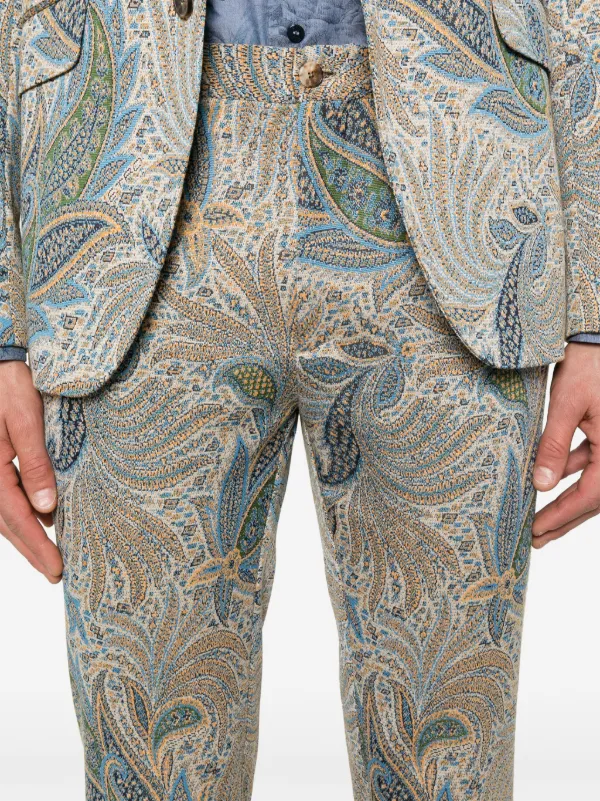 ETRO テーパードパンツ ETRO ペイズリー テーパードパンツ | ブルー | FARFETCH JP