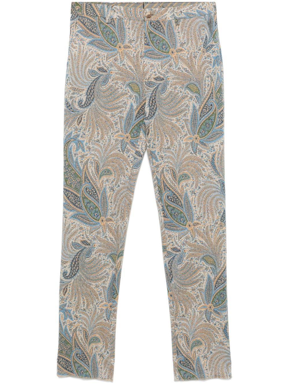 ETRO paisley-print tapered trousers Blauw