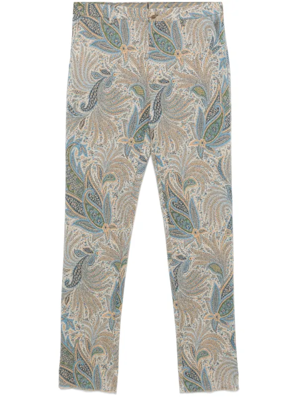 ETRO テーパードパンツ ETRO ペイズリー テーパードパンツ | ブルー | FARFETCH JP