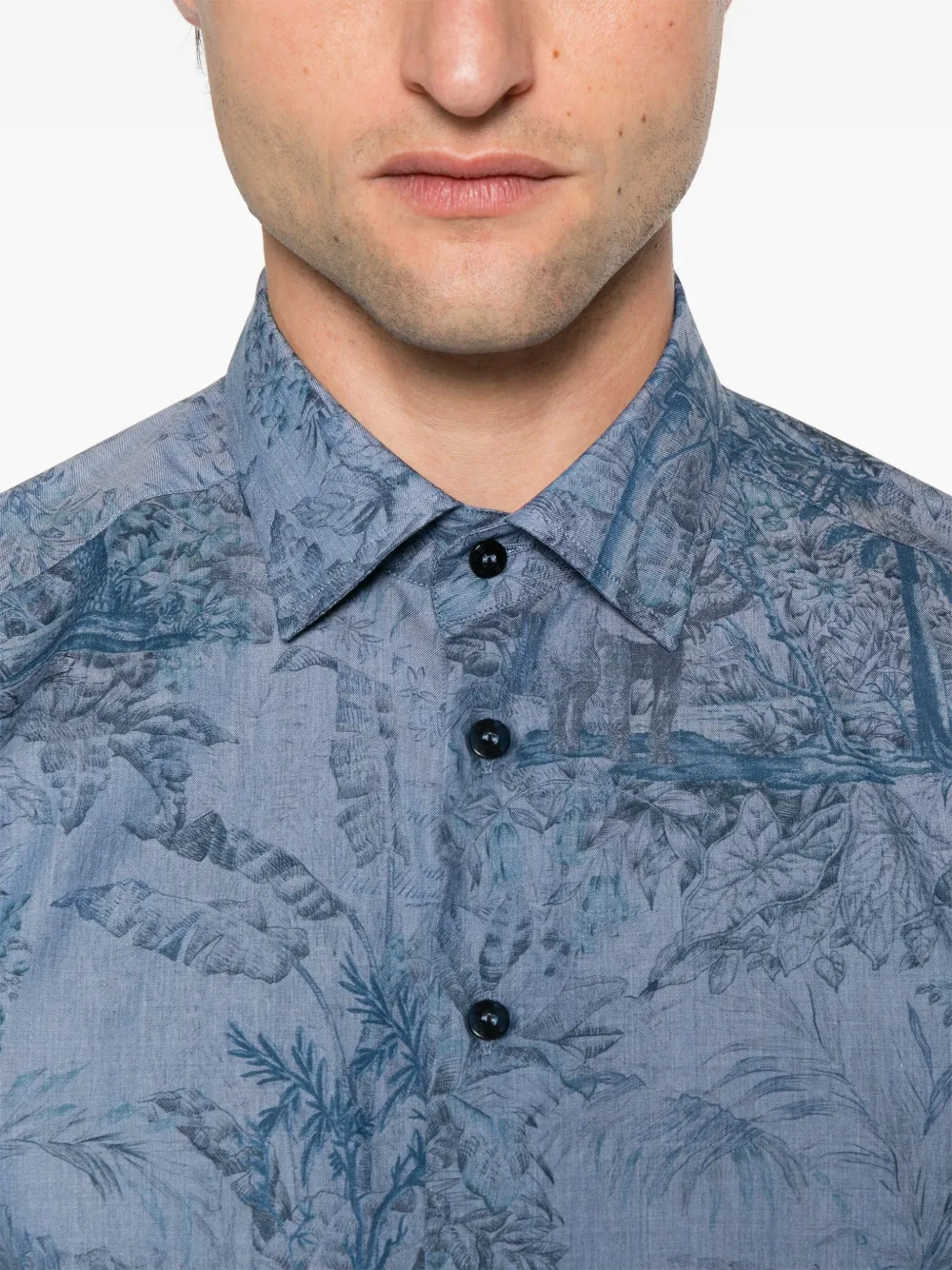 ETRO Overhemd met bloemenprint Blauw