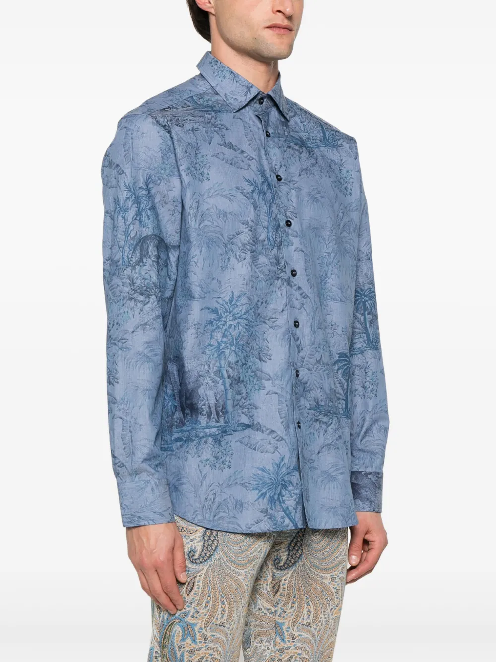 ETRO Overhemd met bloemenprint Blauw