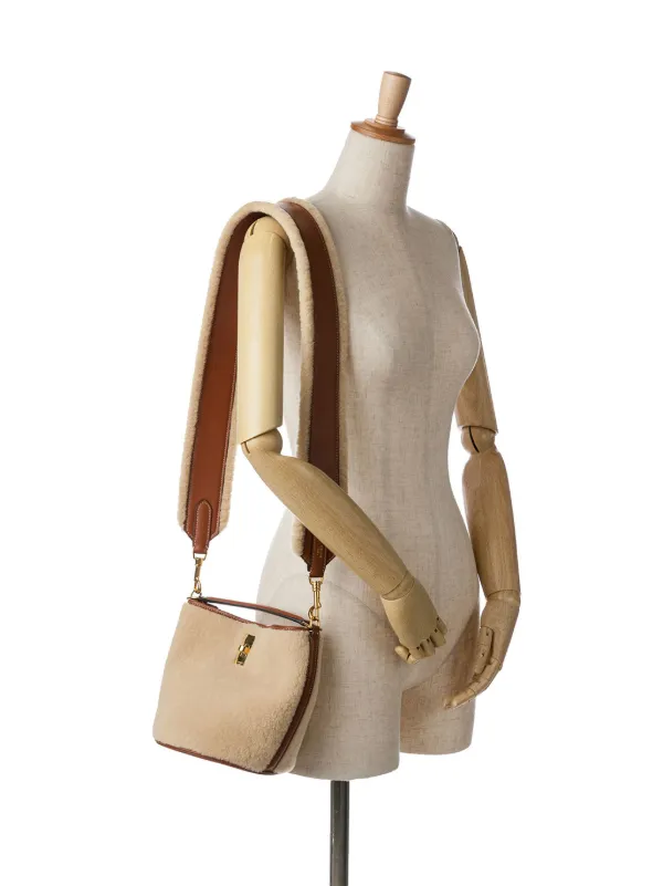 Celine Pre-Owned 2021 Shearling 16 Bucket Bag | Brown | FARFETCH