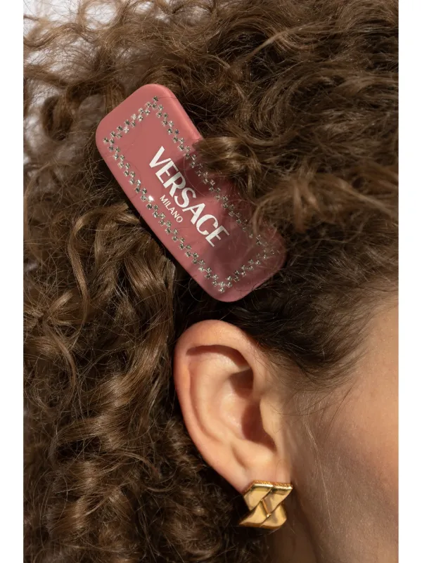 VERSACE☆レフトクリスタル ヴェルサーチ ミラノ ヘアクリップ 左用 クリスタル ヘア クリップ ヴェルサーチェ ミラノ ブラック