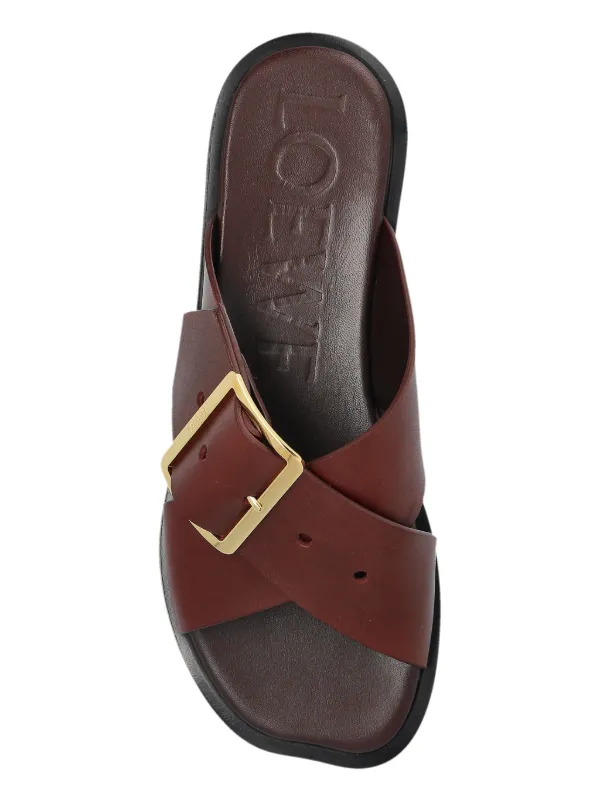 大人カジュアル◇ペタル ベルト Slide Sandal◇LOEWE Loewe Petal Leather Buckle Slide Sandals | Neiman Marcus