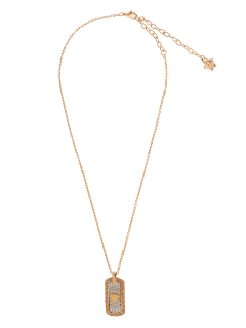 Versace crystal-pendant necklace
