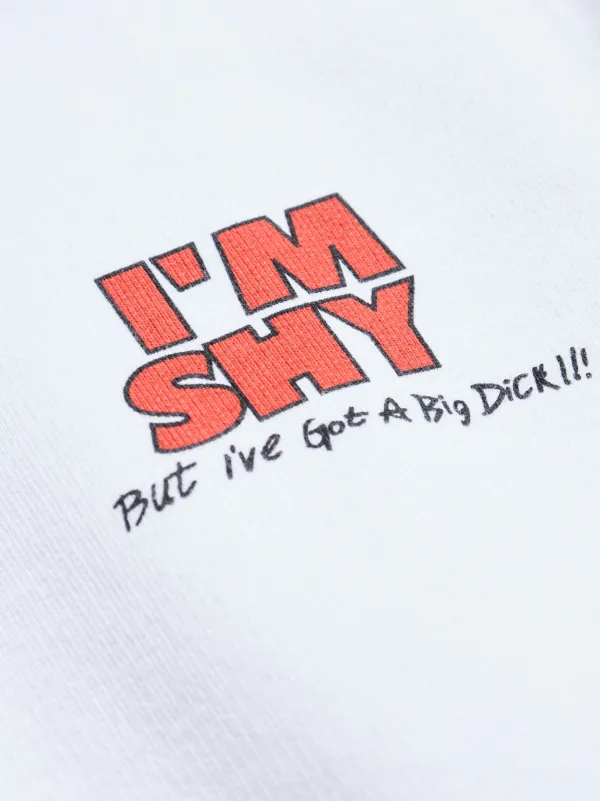 【VETEMENTS】ホワイト I'm Shy オーバーサイズスウェットシャツ VETEMENTS】ホワイト I'm Shy オーバーサイズスウェットシャツ