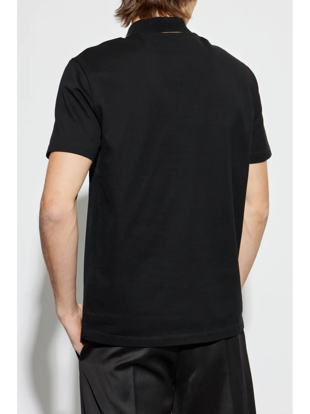 Versace Poloshirt met gestreept-detail Zwart