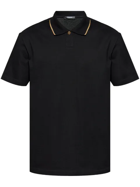 Versace playera tipo polo con detalle de rayas