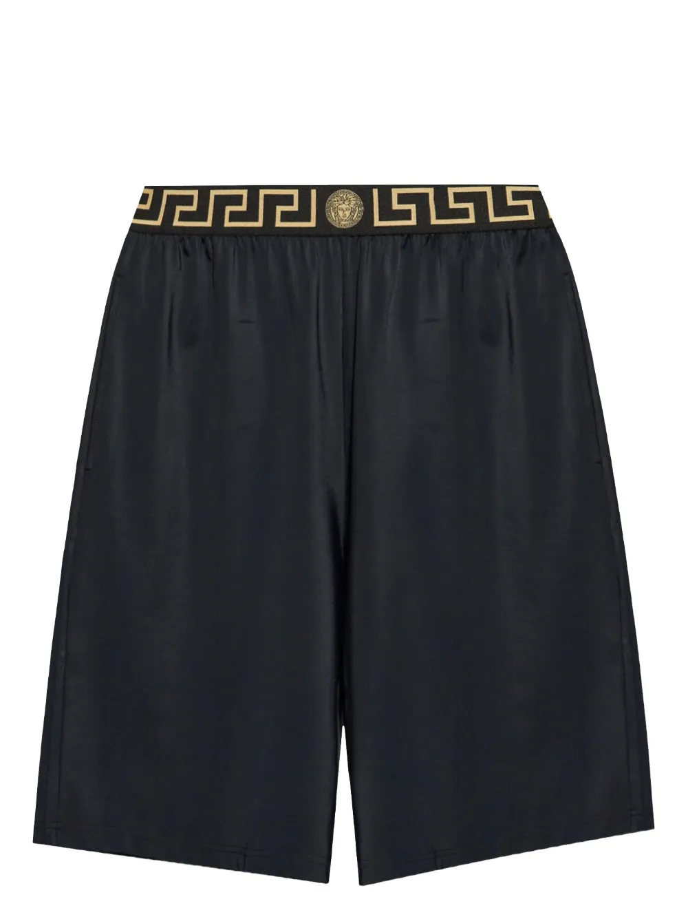 Versace Black Greca Border Swim Shorts In Black
