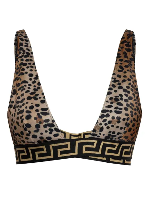 Versace top de bikini con estampado de leopardo
