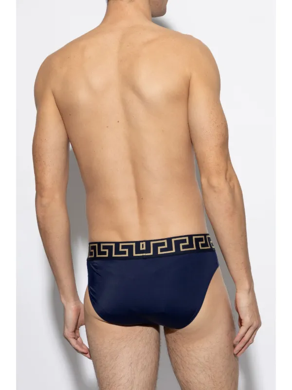 Versace Greca Border Briefs | Blue | FARFETCH