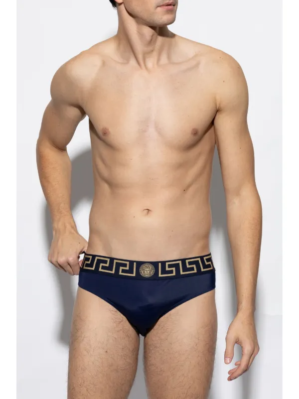 Versace グレカ ボーダー ショーツ | ブルー | FARFETCH JP