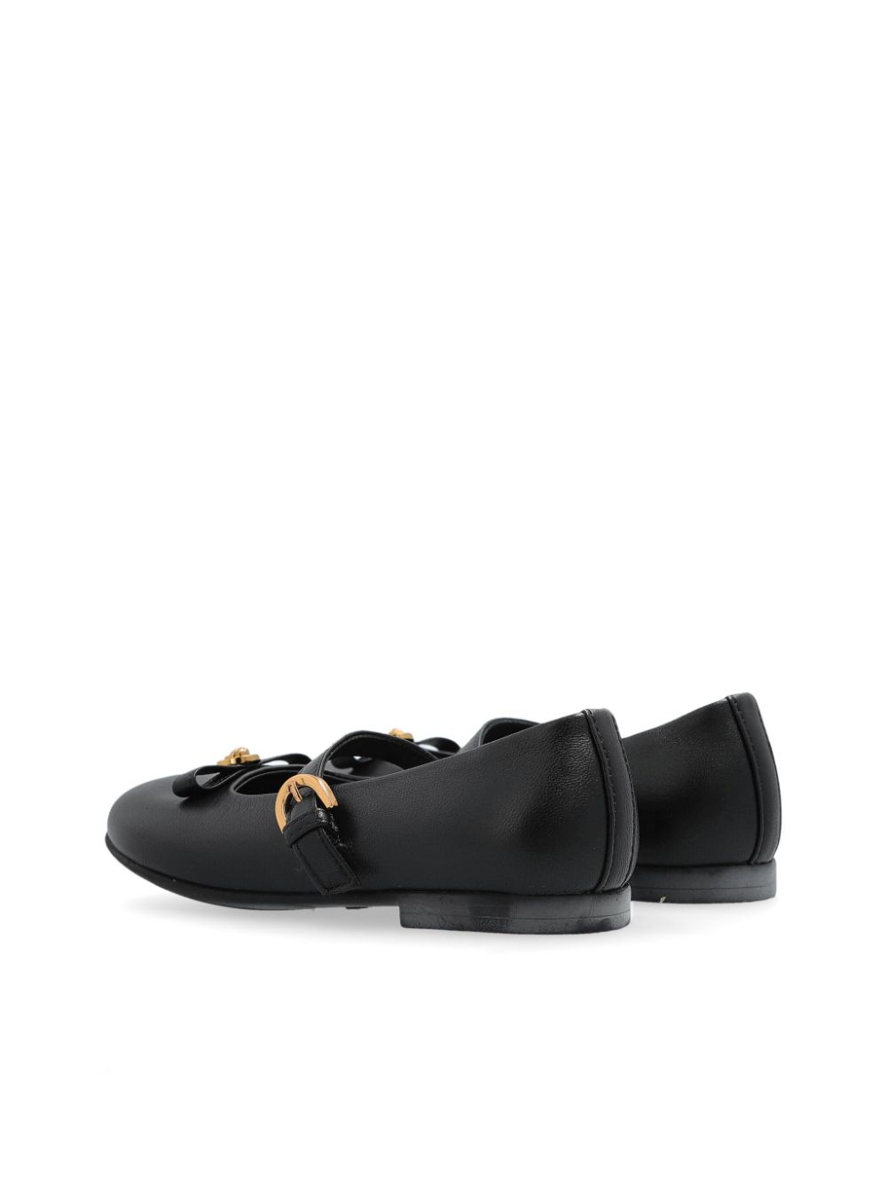 Versace Kids Leren ballerina's 1B00V BLACK + GOLD