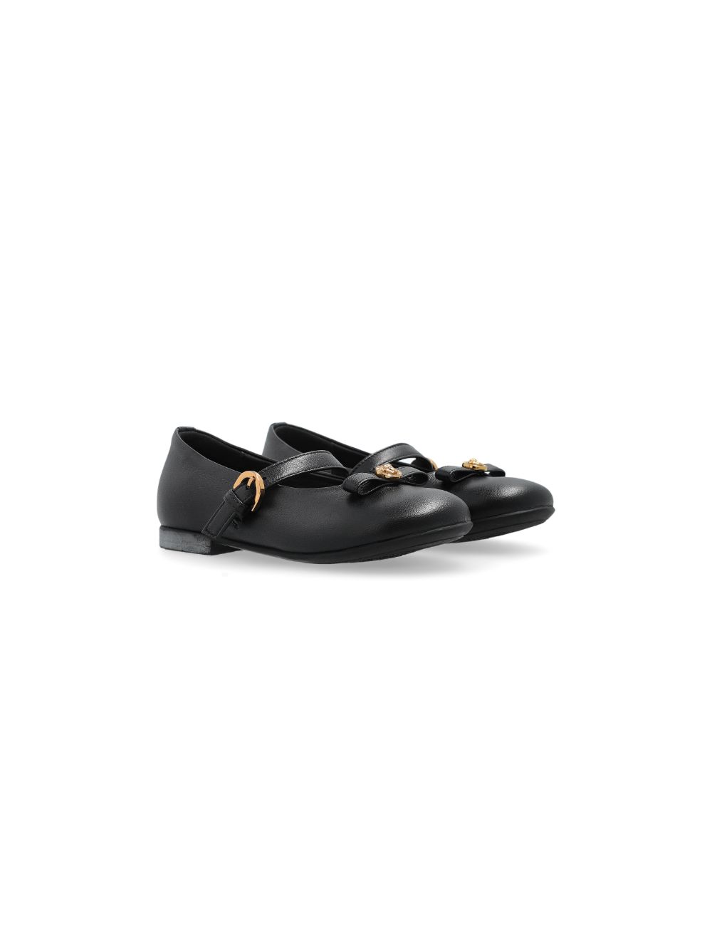 Versace Kids Leren ballerina's 1B00V BLACK + GOLD