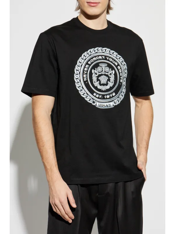 Versace Chain Crest T-shirt | Black | FARFETCH