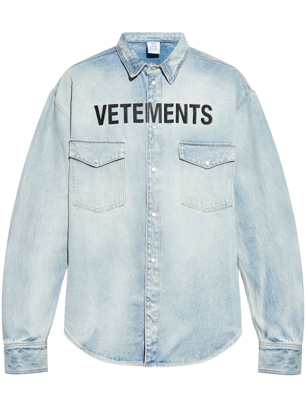 VETEMENTS logo-embroidered shirt - Blue