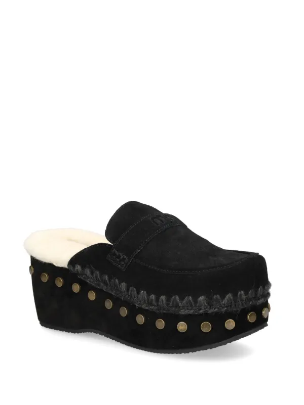 Mou 67mm Suede Clogs Black FARFETCH IE