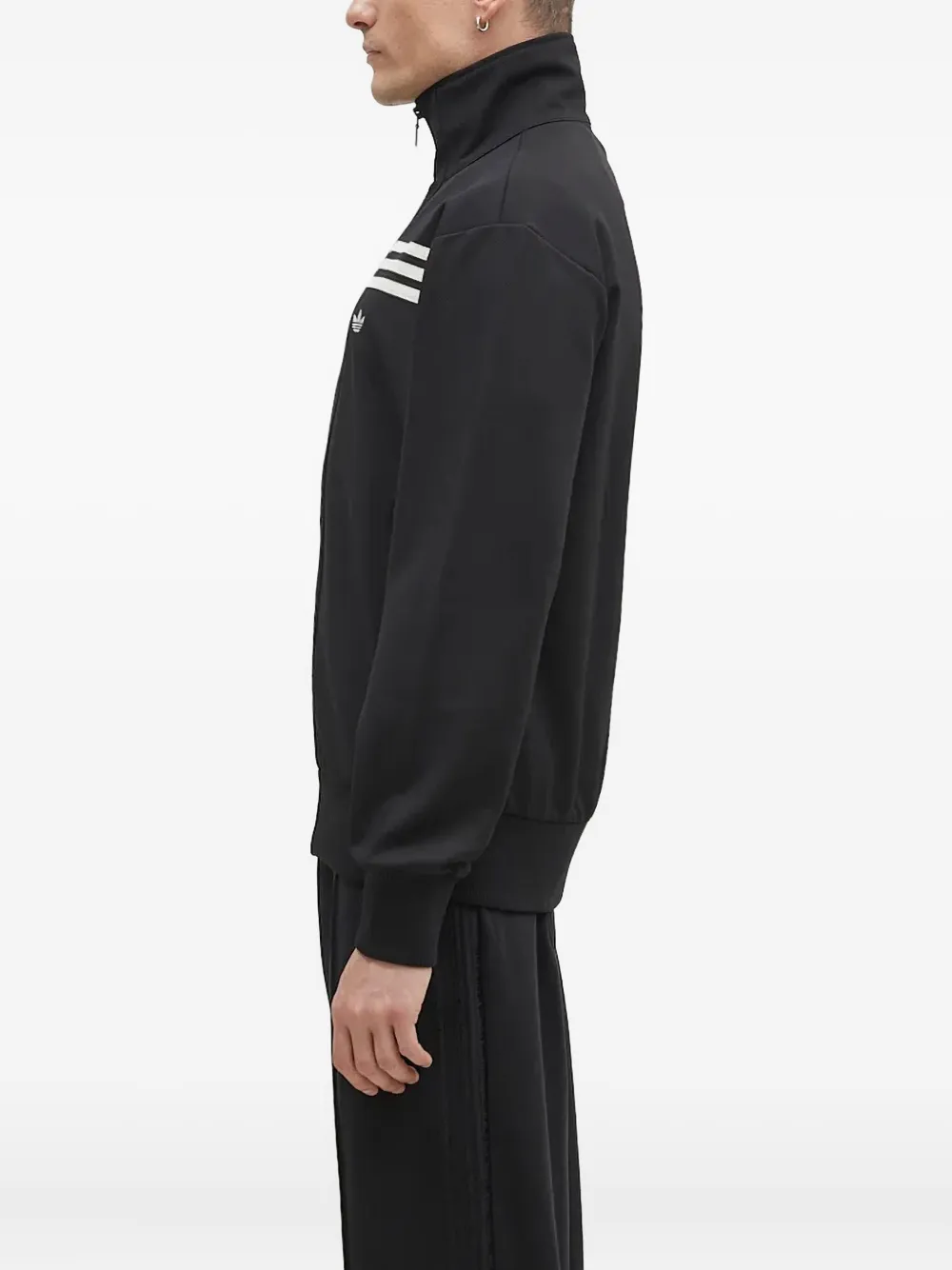 adidas Sweater met drie strepen en rits Zwart