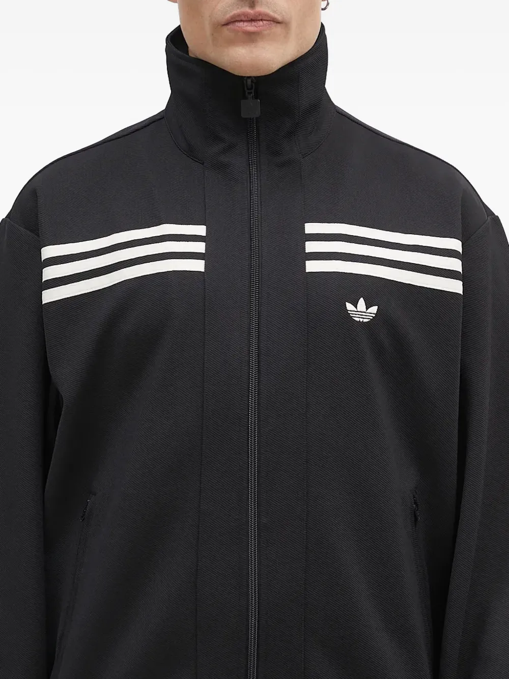 adidas Sweater met drie strepen en rits Zwart