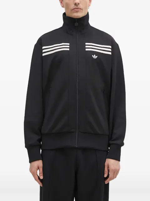 adidas three-stripe detail zip-up sweatshirt