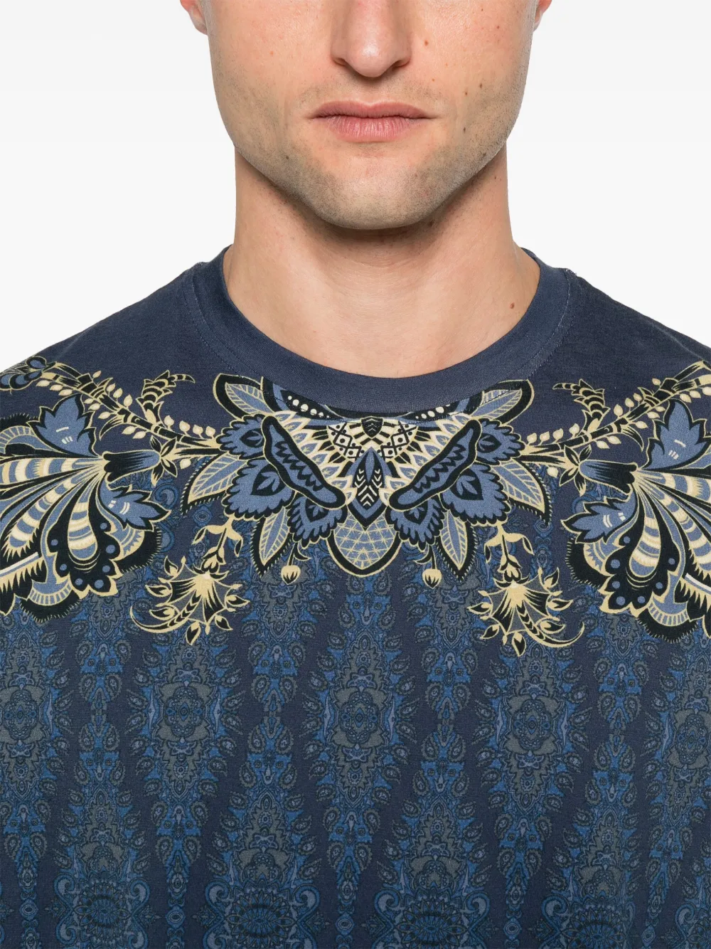 ETRO T-shirt met paisley-print Blauw