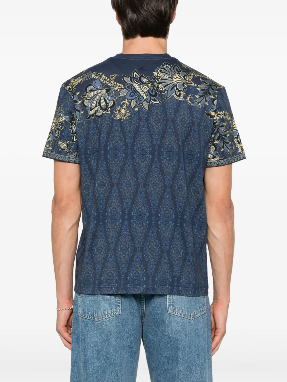 ETRO T-shirt met paisley-print Blauw