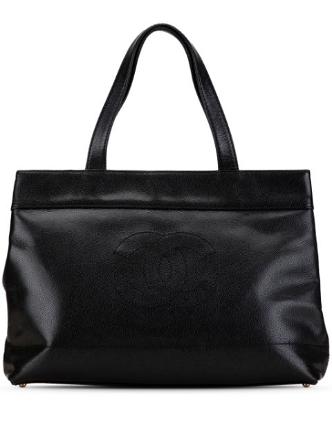 HOT SALE CHANEL 2002-2003 CC Caviar tote bag Women