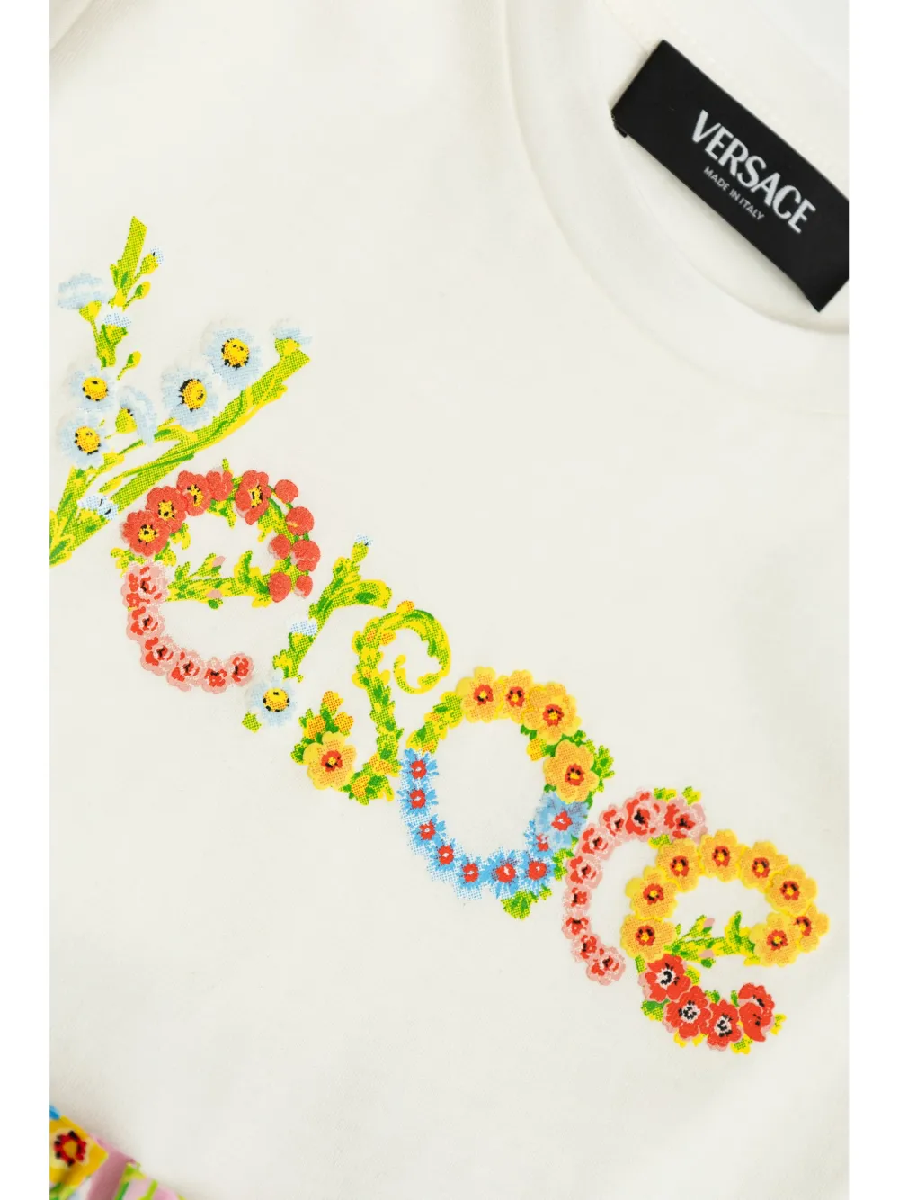 Versace Kids Floral Swirl T-shirtjurk Wit