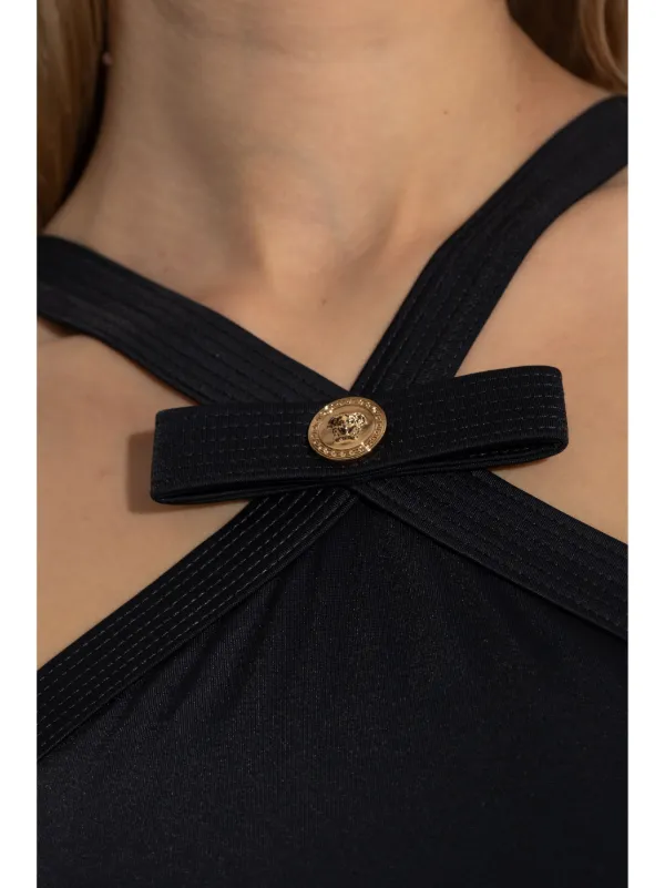 【関税&送料込み】Versace Black Bikini Top With Bow And Go Versace Bow Detail Bikini Top | Black | FARFETCH