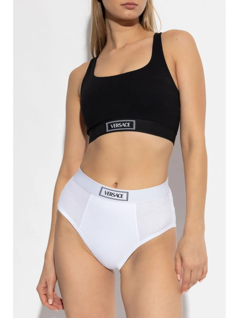 Versace Top met logo - Zwart