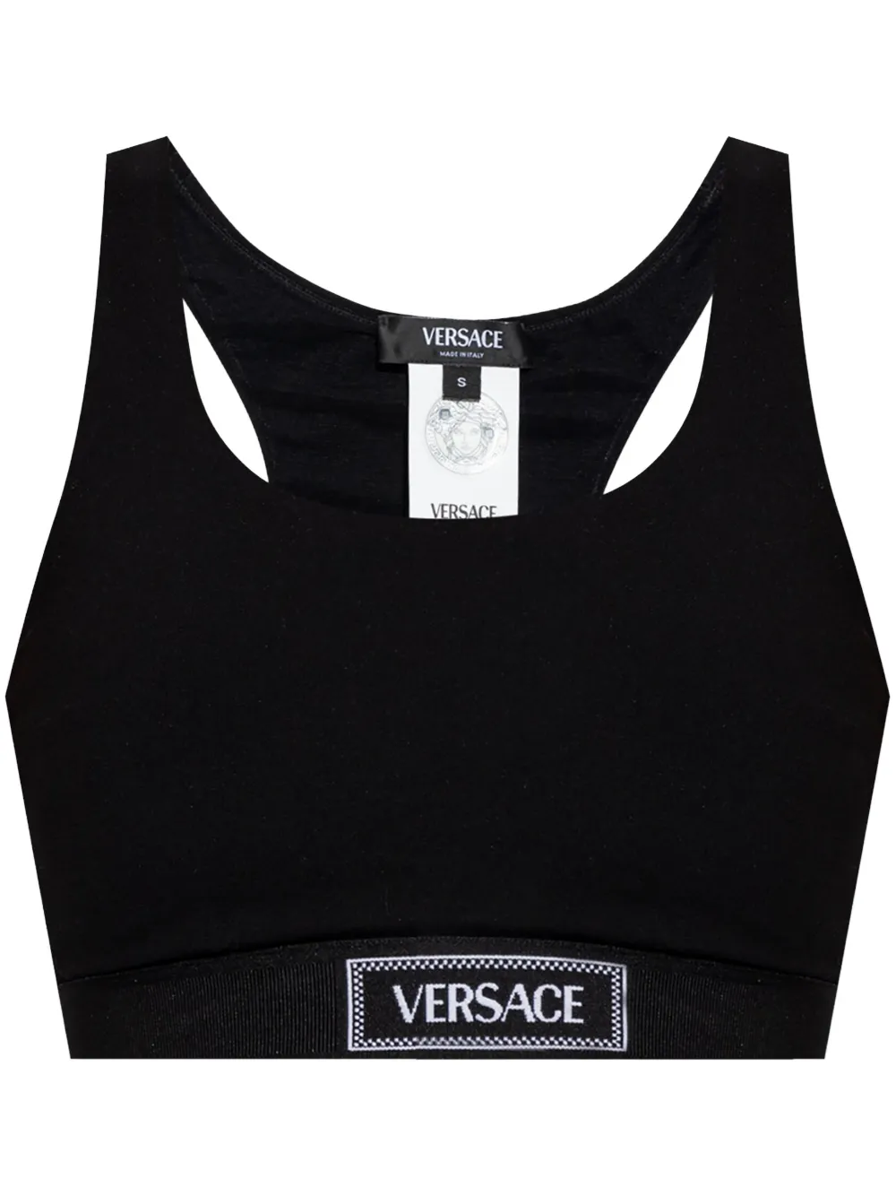 Versace Logo Top In Black