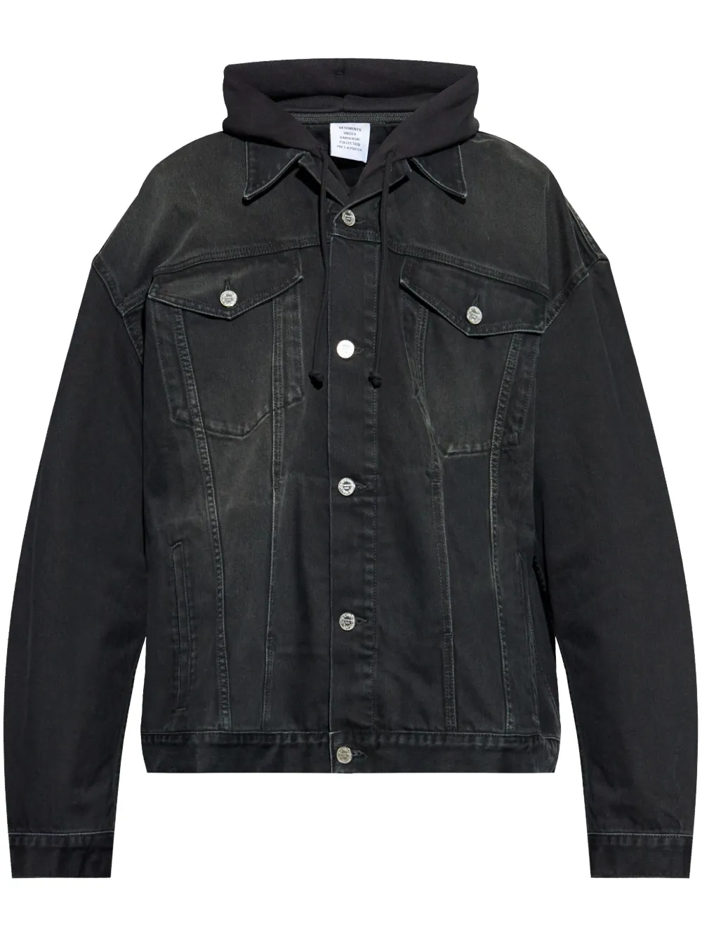 VETEMENTS hooded denim jacket – Black
