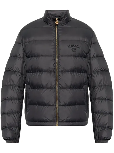 Versace embroidered logo puffer jacket