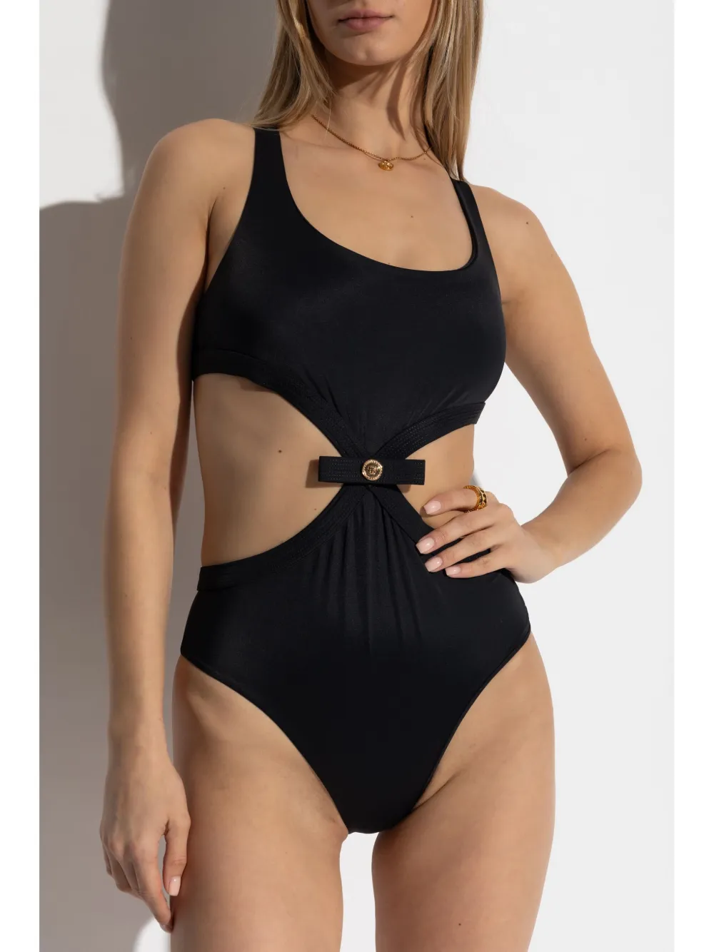 Versace Badpak met strikdetail - Zwart