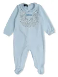 Versace Kids logo-print romper - Blue