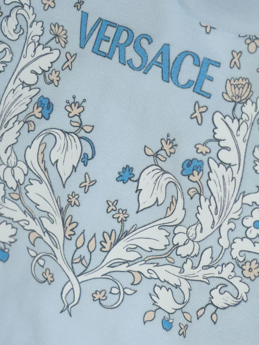 Versace Kids Romper met logoprint Blauw