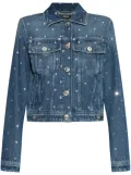 Versace shimmering-appliques denim jacket - Blue