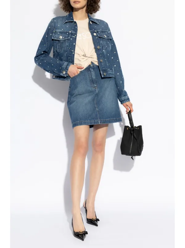 高速 割引 2024 西日本 Versace shimmering-appliques FARFETCH | Blue | Jacket Denim ジャケット・アウター