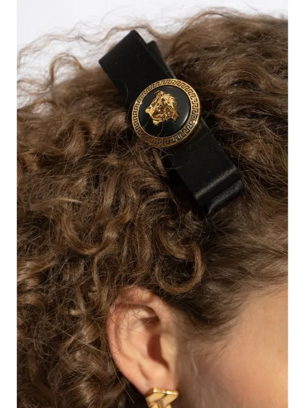 Versace Gianni Ribbon ヘアクリップ | ブラック | FARFETCH JP