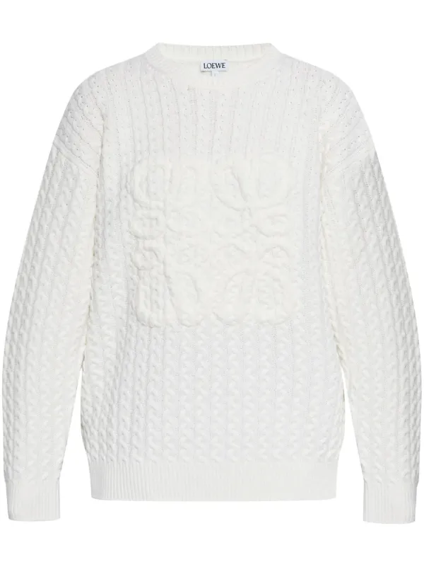 LOEWE Anagram Wool Jumper White FARFETCH OM