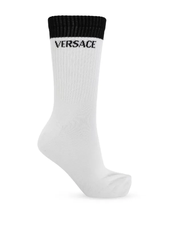 輝く高品質な ホワイト | 靴下 ロゴ Versace | JP FARFETCH レッグウェア