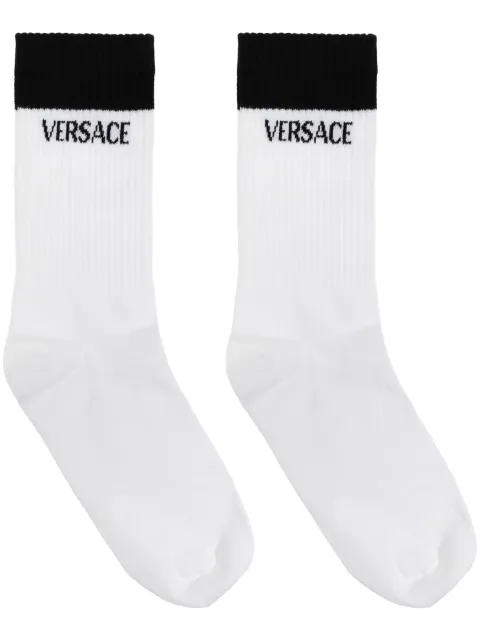 Versace calcetines con logo en intarsia
