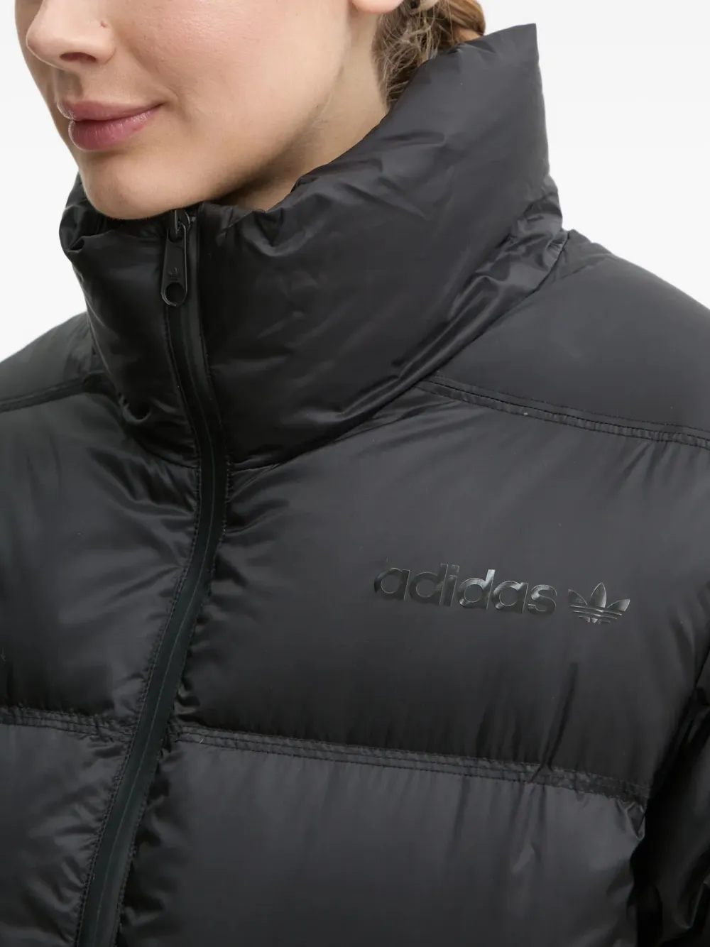 adidas Premium Pertex donsjack met logoprint Zwart