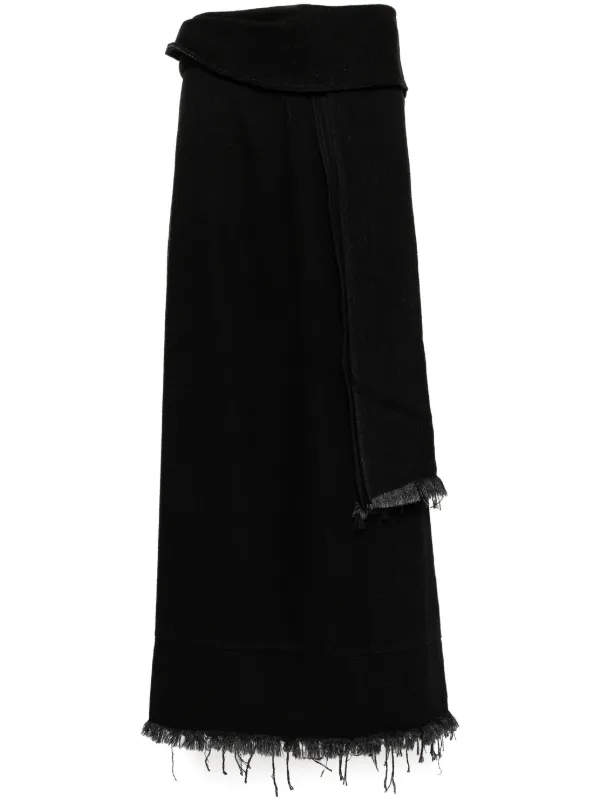 フリンジスカート 黒 Elisabetta Franchi レディース ブラック