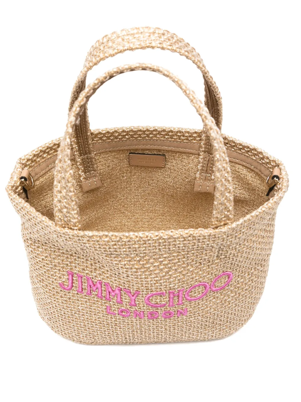 Jimmy Choo Strandtas met geborduurd logo Goud