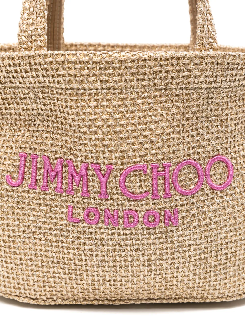 Jimmy Choo Strandtas met geborduurd logo Goud