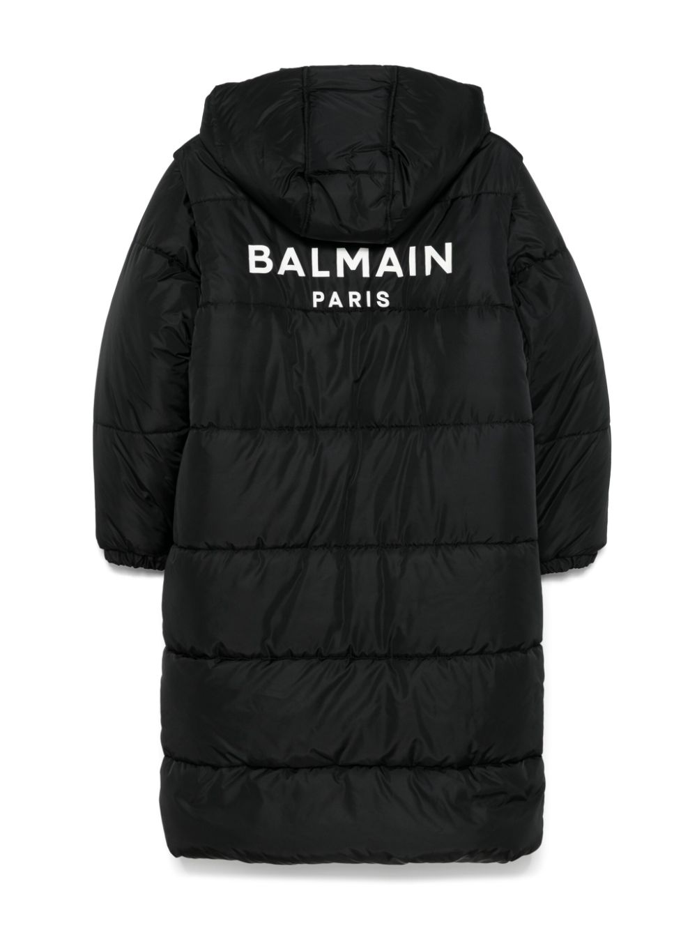 Balmain Kids detachable-sleeves coat - Zwart